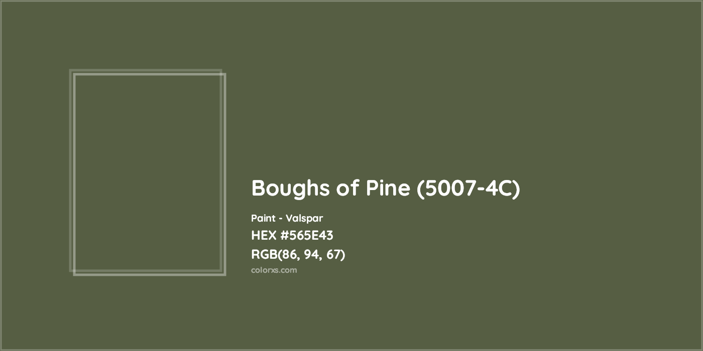 HEX #565E43 Boughs of Pine (5007-4C) Paint Valspar - Color Code