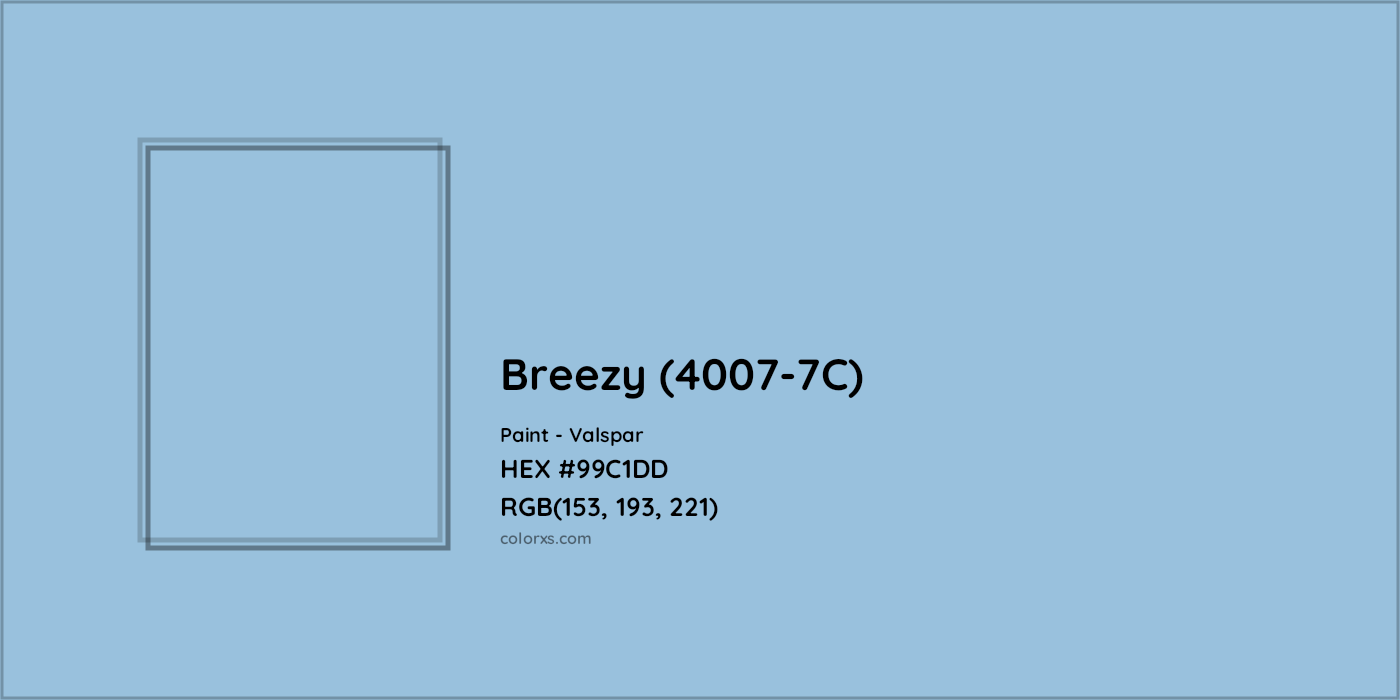 HEX #99C1DD Breezy (4007-7C) Paint Valspar - Color Code