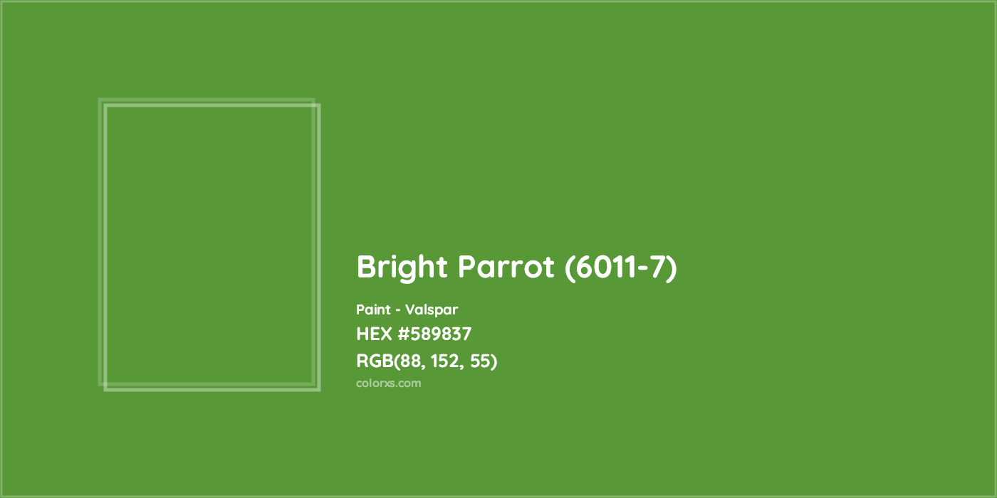 HEX #589837 Bright Parrot (6011-7) Paint Valspar - Color Code