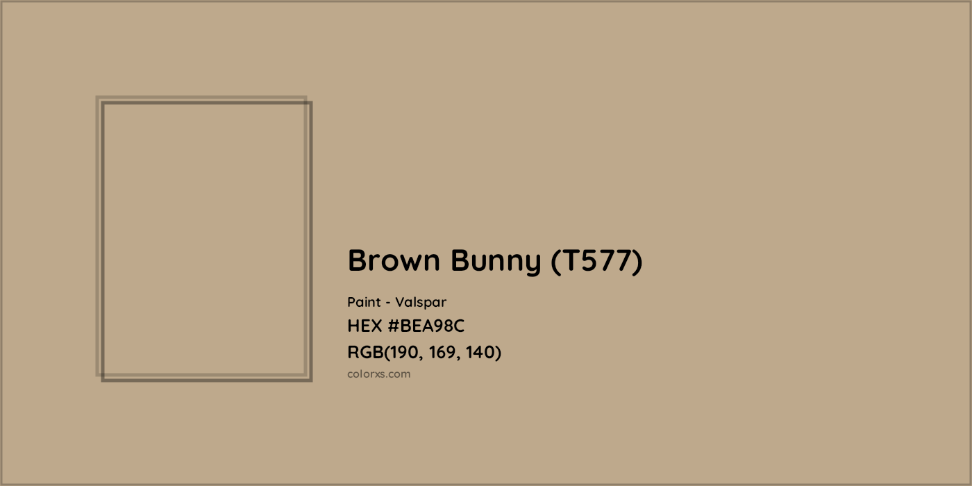 HEX #BEA98C Brown Bunny (T577) Paint Valspar - Color Code