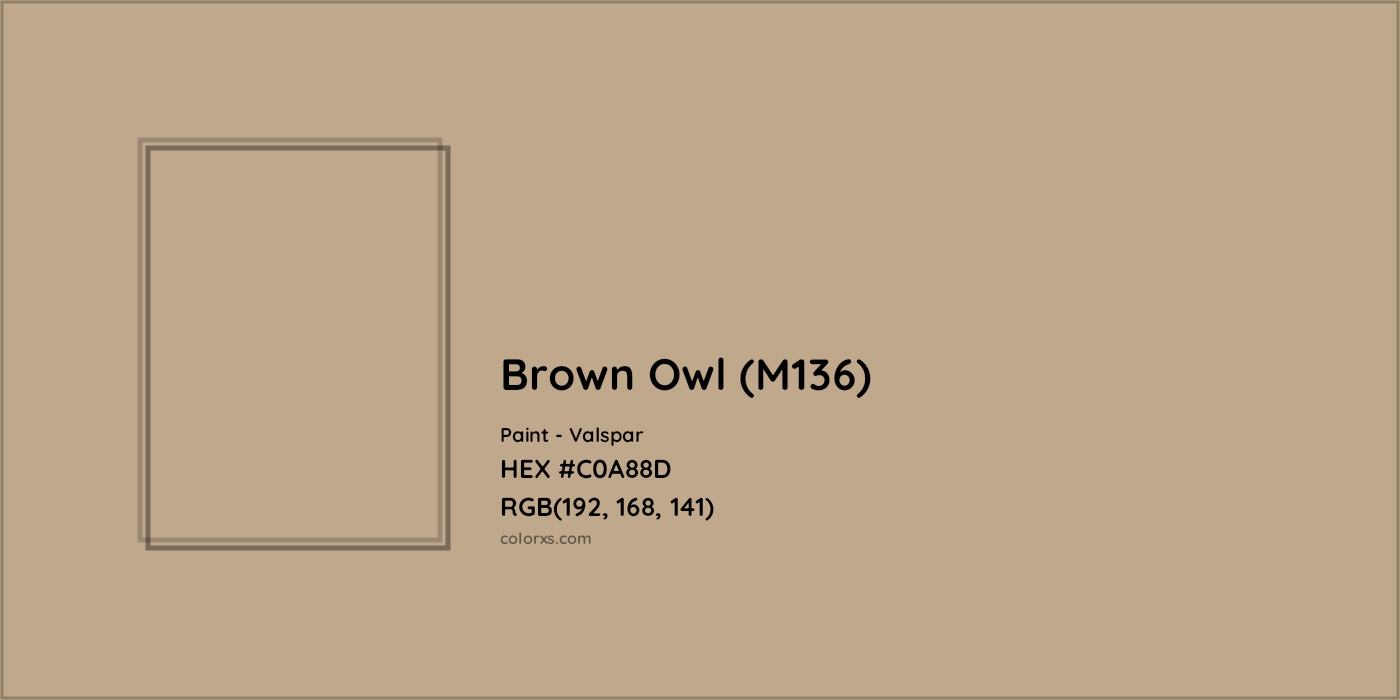 HEX #C0A88D Brown Owl (M136) Paint Valspar - Color Code
