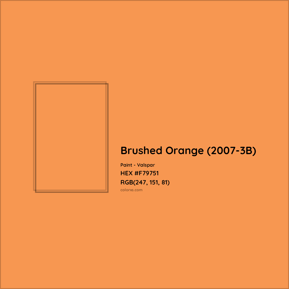 HEX #F79751 Brushed Orange (2007-3B) Paint Valspar - Color Code