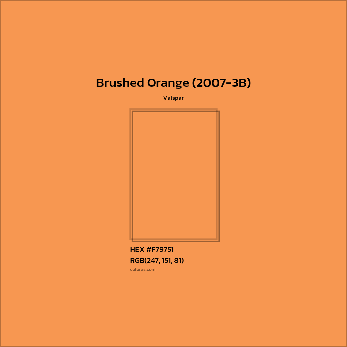 HEX #F79751 Brushed Orange (2007-3B) Paint Valspar - Color Code