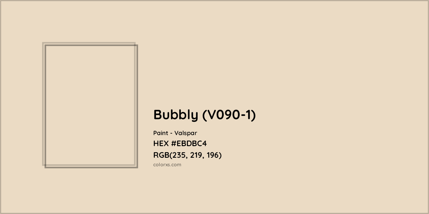 HEX #EBDBC4 Bubbly (V090-1) Paint Valspar - Color Code