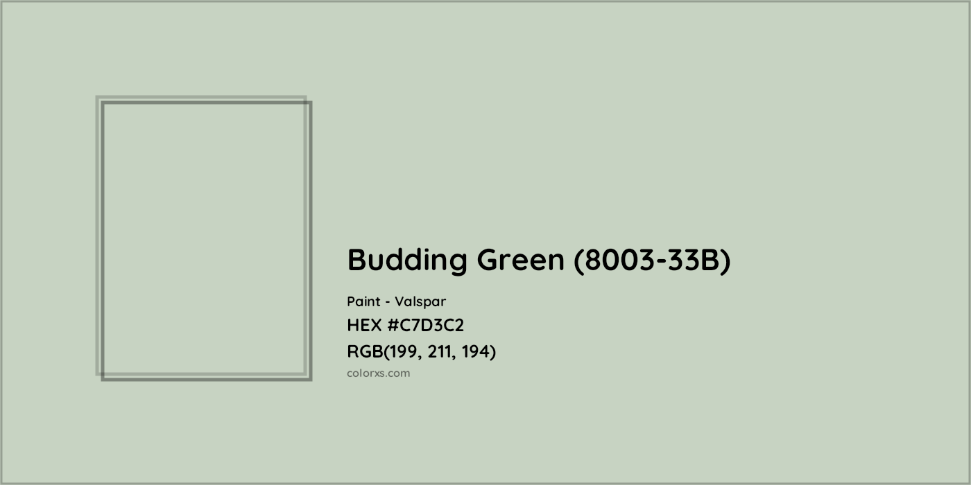 HEX #C7D3C2 Budding Green (8003-33B) Paint Valspar - Color Code