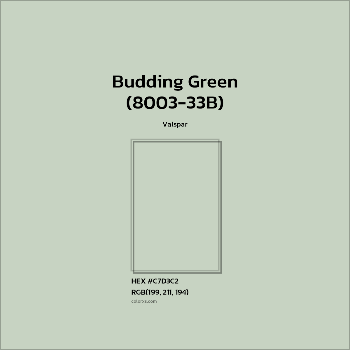 HEX #C7D3C2 Budding Green (8003-33B) Paint Valspar - Color Code
