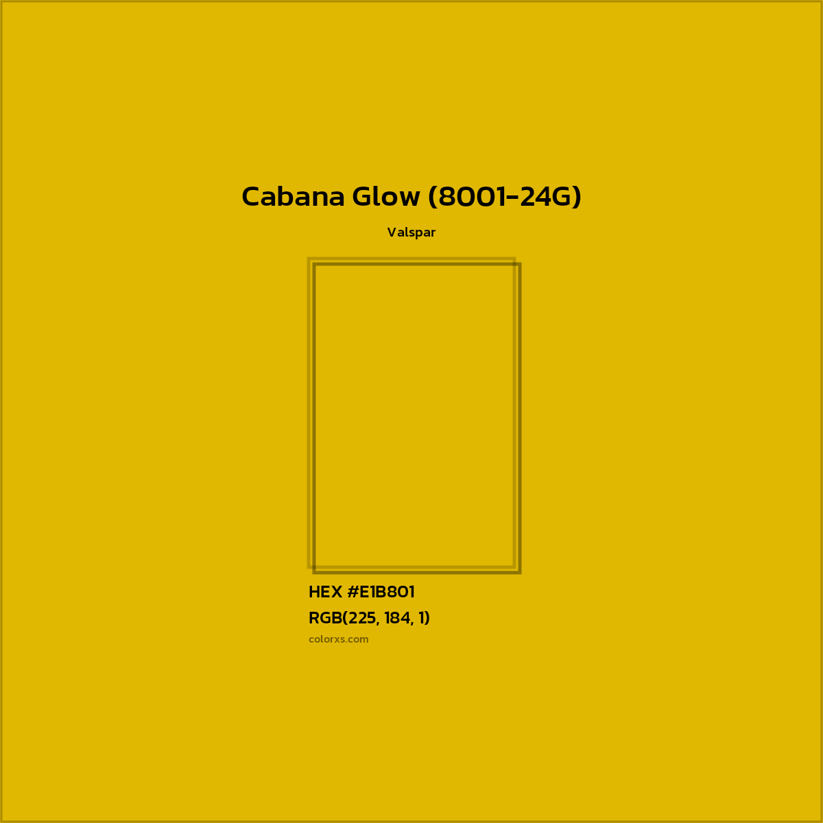 HEX #E1B801 Cabana Glow (8001-24G) Paint Valspar - Color Code