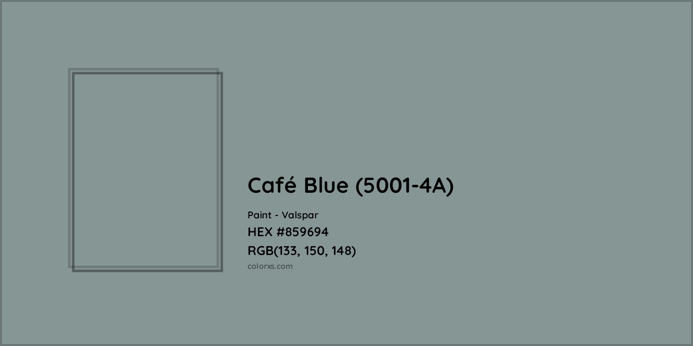 HEX #859694 Café Blue (5001-4A) Paint Valspar - Color Code