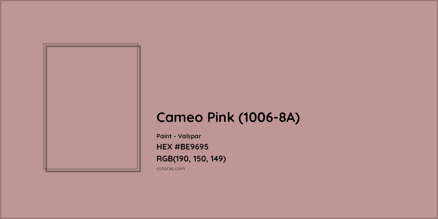 HEX #BE9695 Cameo Pink (1006-8A) Paint Valspar - Color Code
