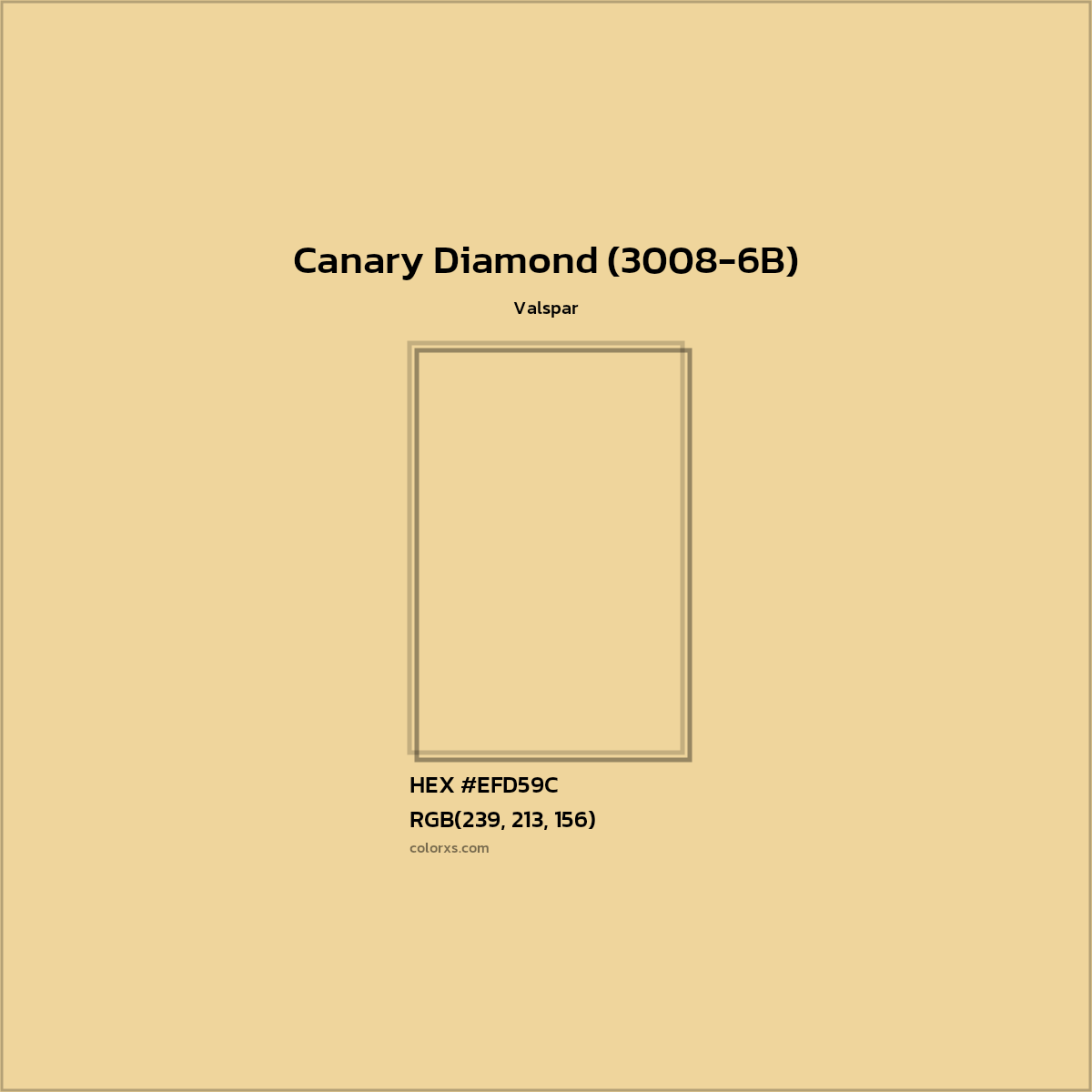 HEX #EFD59C Canary Diamond (3008-6B) Paint Valspar - Color Code