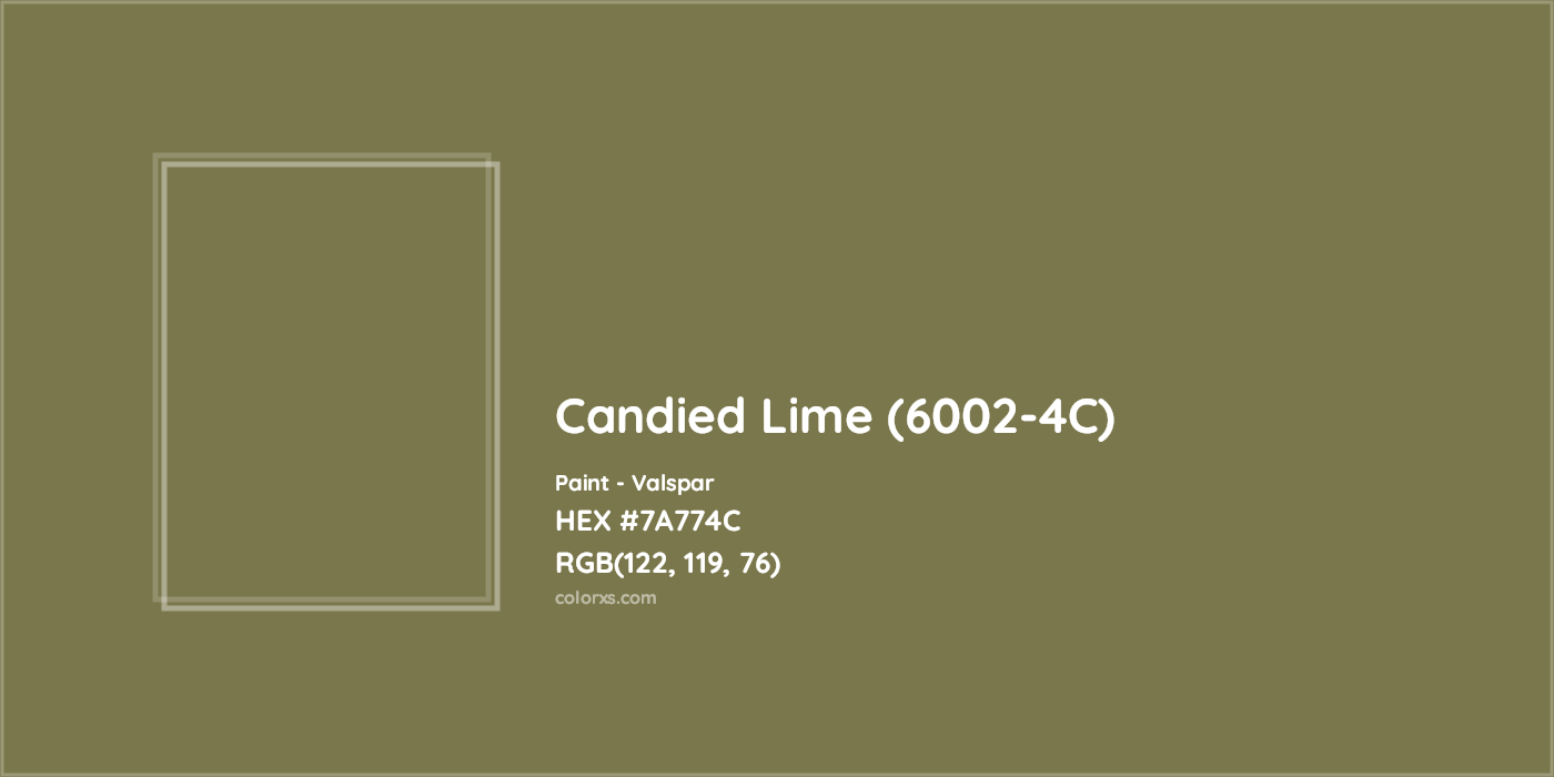 HEX #7A774C Candied Lime (6002-4C) Paint Valspar - Color Code