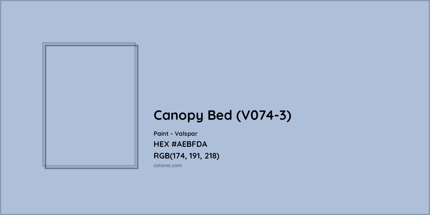 HEX #AEBFDA Canopy Bed (V074-3) Paint Valspar - Color Code