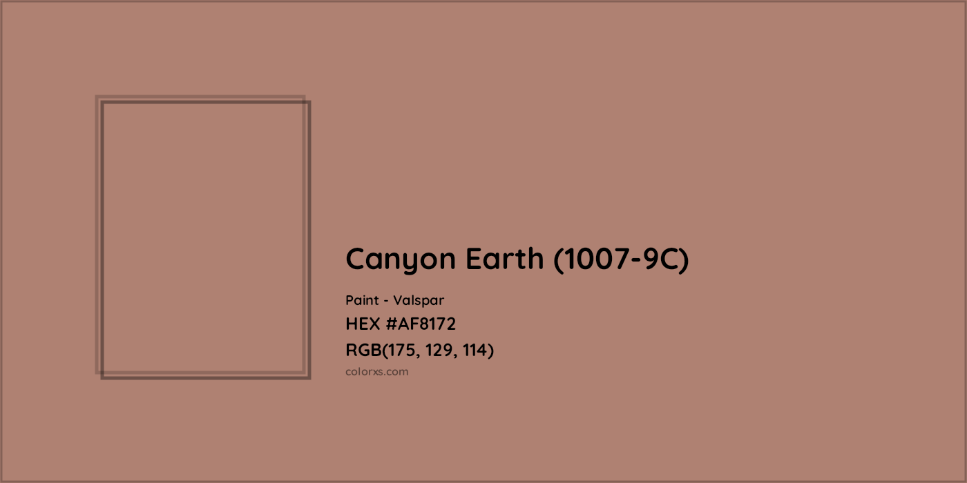 HEX #AF8172 Canyon Earth (1007-9C) Paint Valspar - Color Code