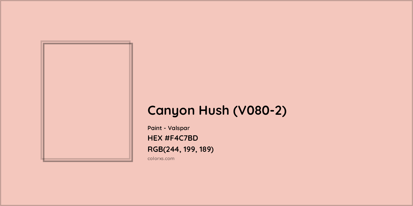 HEX #F4C7BD Canyon Hush (V080-2) Paint Valspar - Color Code
