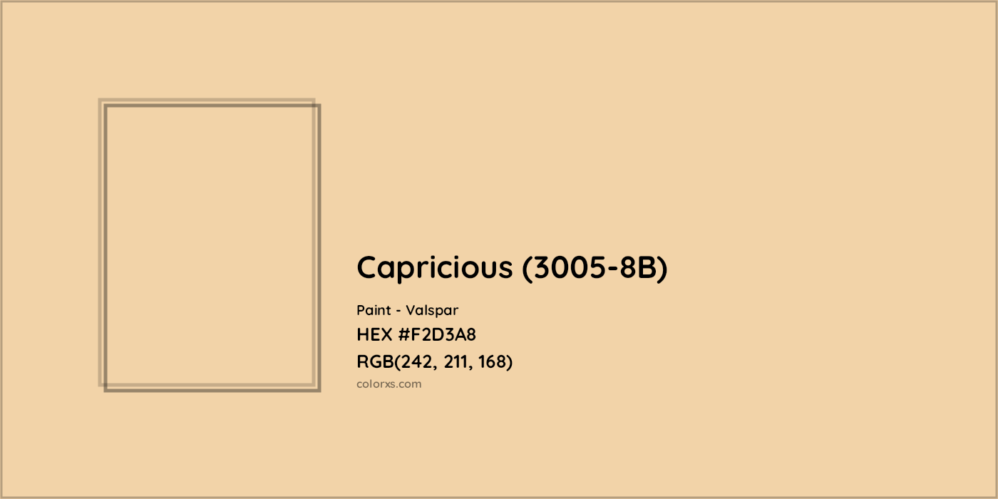 HEX #F2D3A8 Capricious (3005-8B) Paint Valspar - Color Code