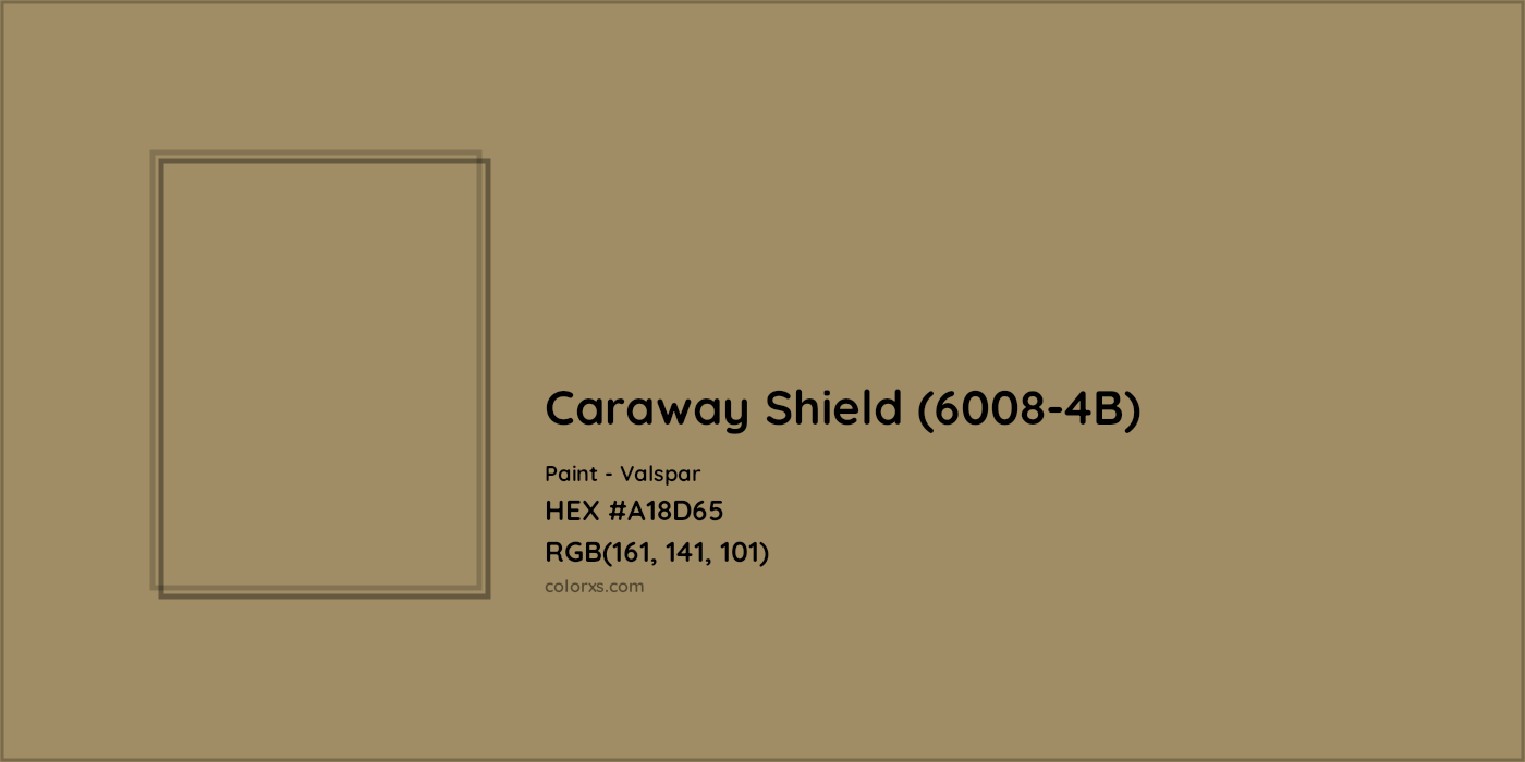 HEX #A18D65 Caraway Shield (6008-4B) Paint Valspar - Color Code