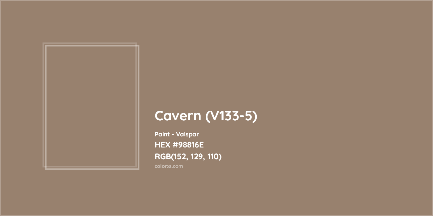 HEX #98816E Cavern (V133-5) Paint Valspar - Color Code