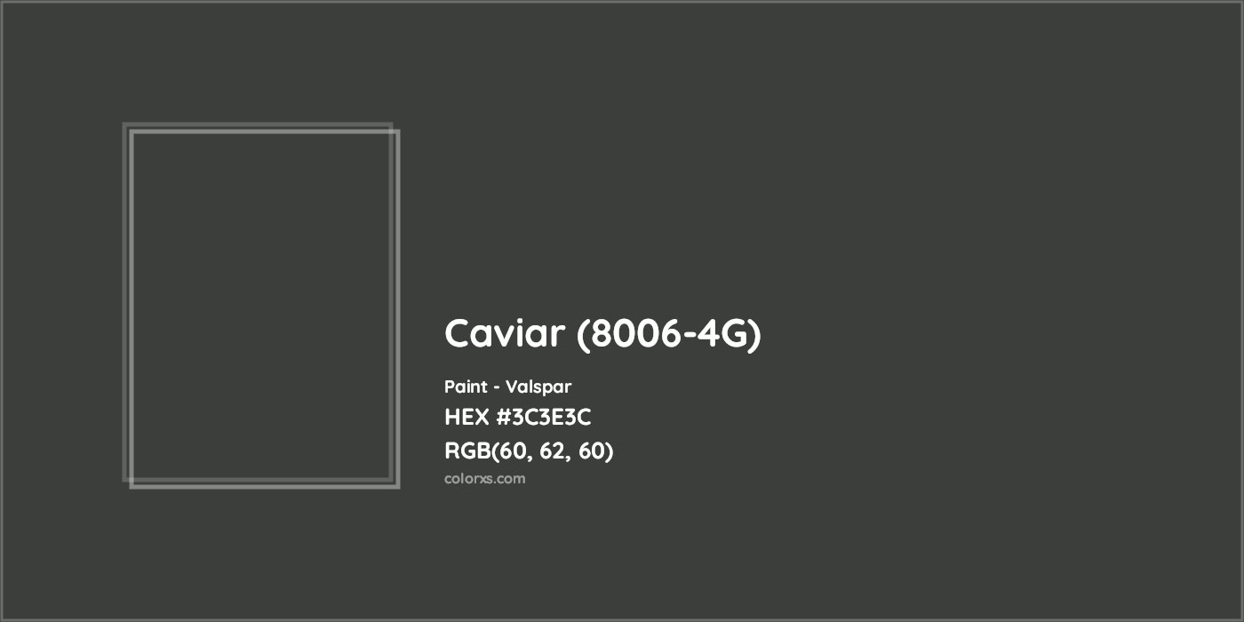 HEX #3C3E3C Caviar (8006-4G) Paint Valspar - Color Code
