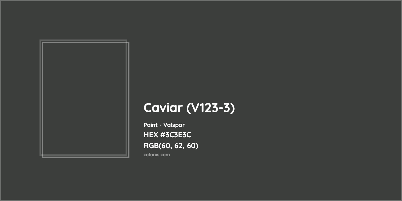 HEX #3C3E3C Caviar (V123-3) Paint Valspar - Color Code