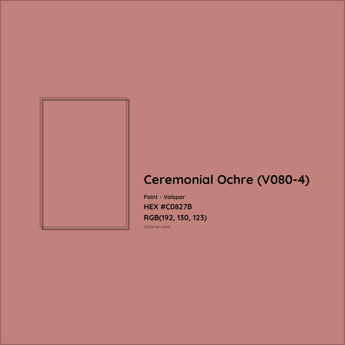 HEX #C0827B Ceremonial Ochre (V080-4) Paint Valspar - Color Code