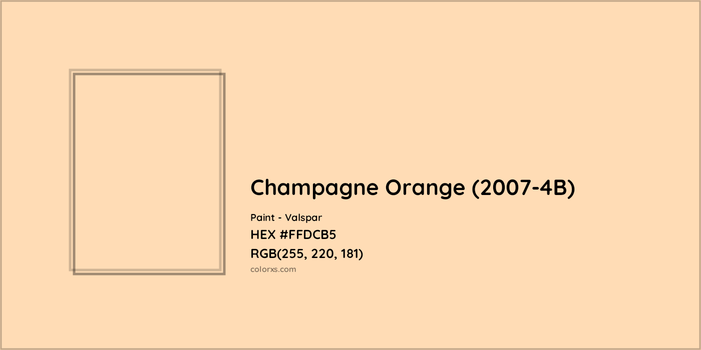 HEX #FFDCB5 Champagne Orange (2007-4B) Paint Valspar - Color Code