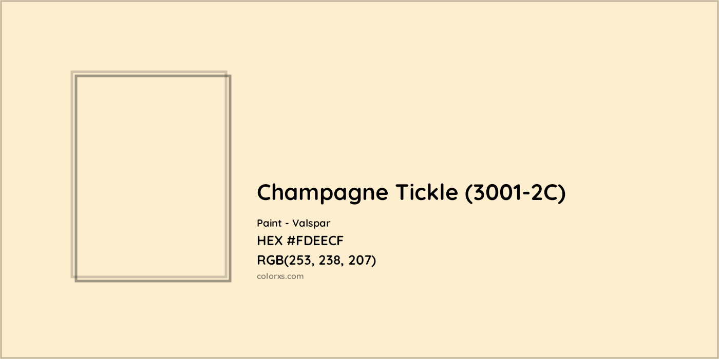HEX #FDEECF Champagne Tickle (3001-2C) Paint Valspar - Color Code