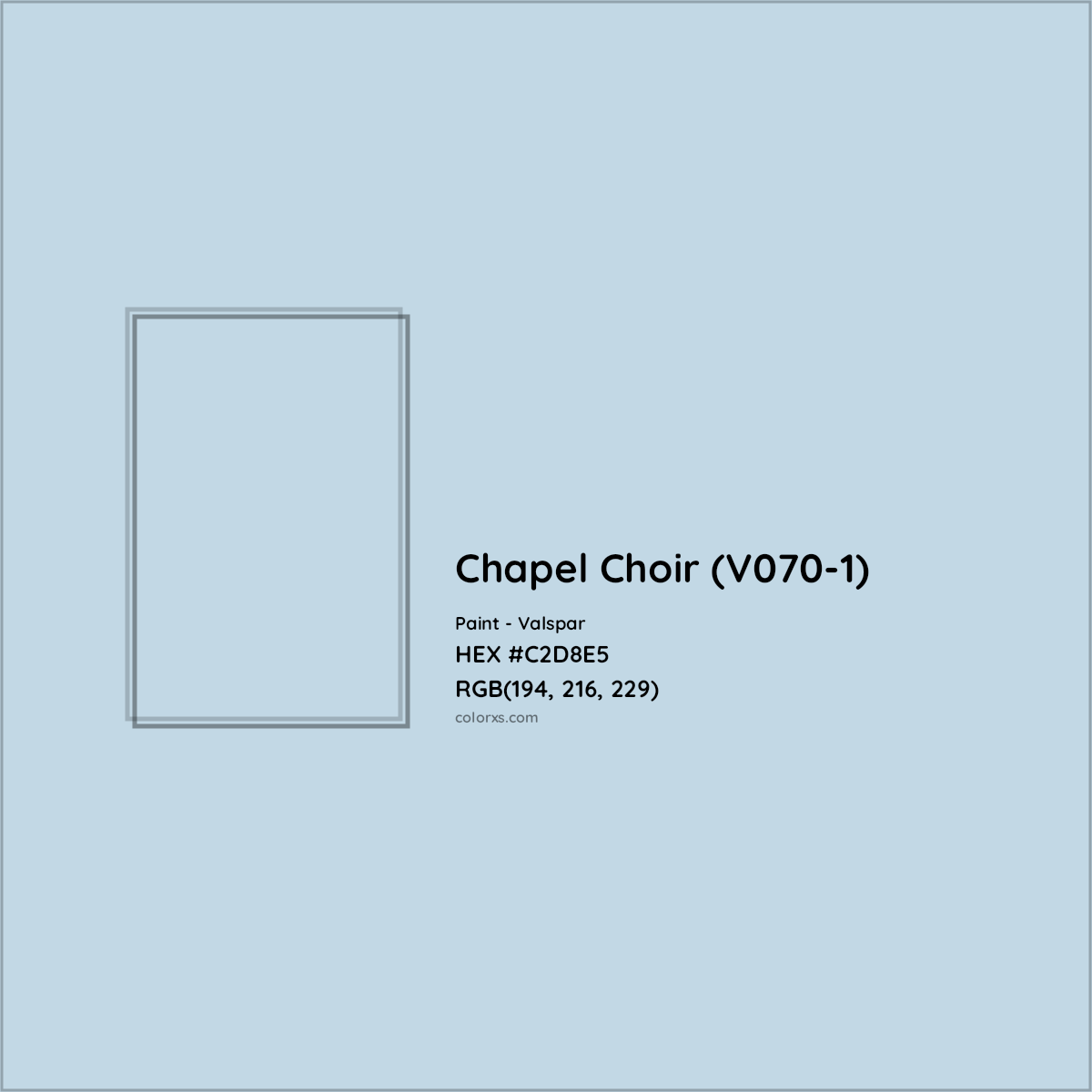 HEX #C2D8E5 Chapel Choir (V070-1) Paint Valspar - Color Code
