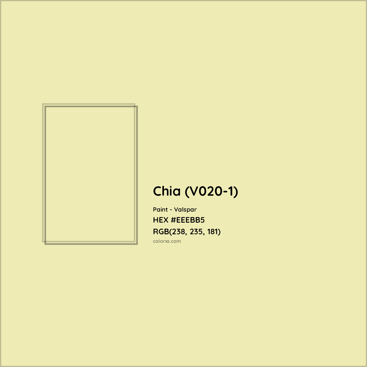 HEX #EEEBB5 Chia (V020-1) Paint Valspar - Color Code