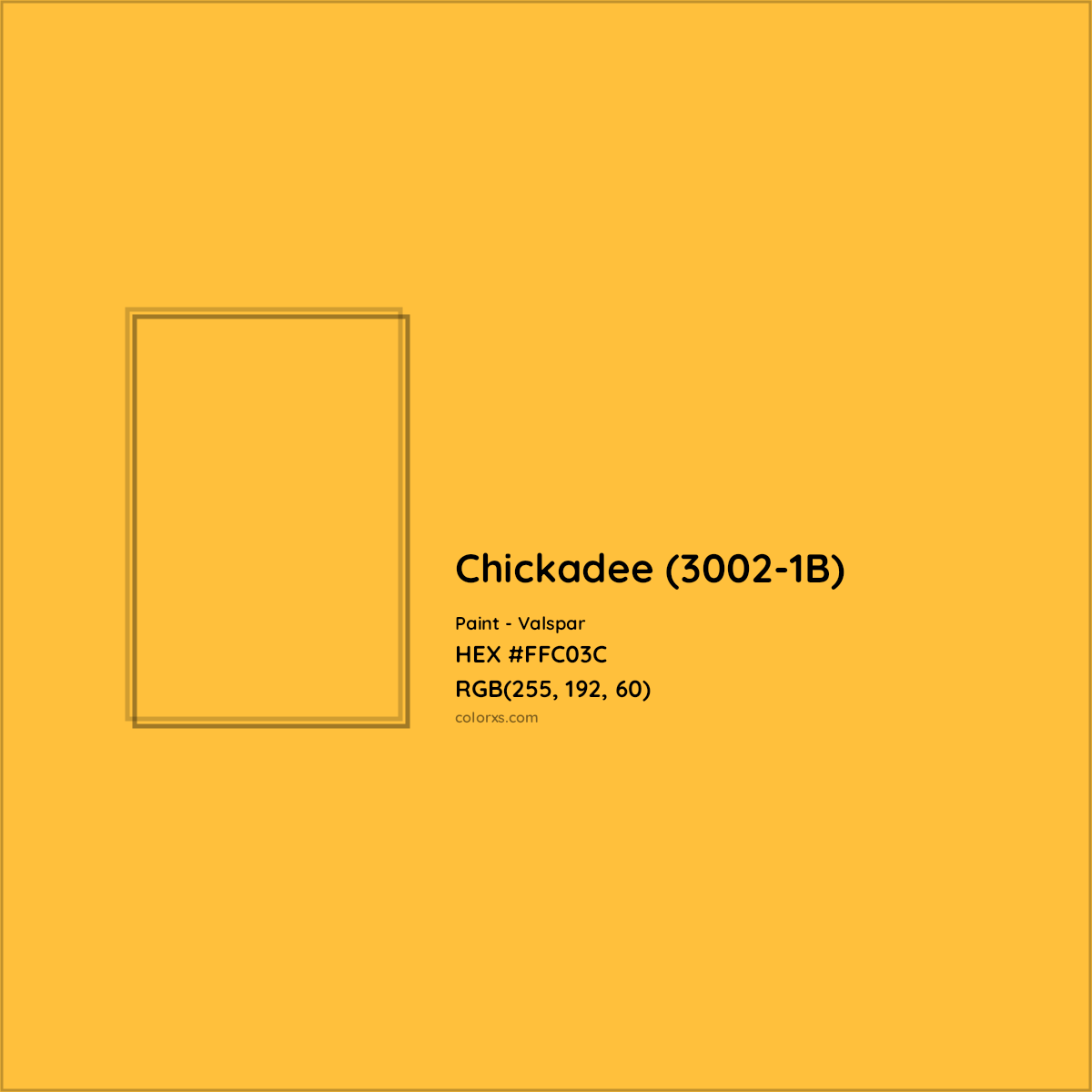 HEX #FFC03C Chickadee (3002-1B) Paint Valspar - Color Code