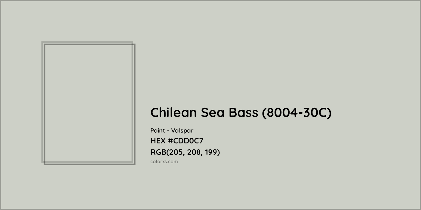 HEX #CDD0C7 Chilean Sea Bass (8004-30C) Paint Valspar - Color Code
