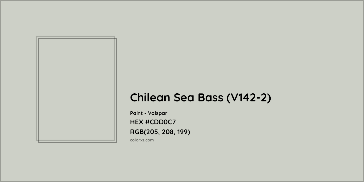 HEX #CDD0C7 Chilean Sea Bass (V142-2) Paint Valspar - Color Code