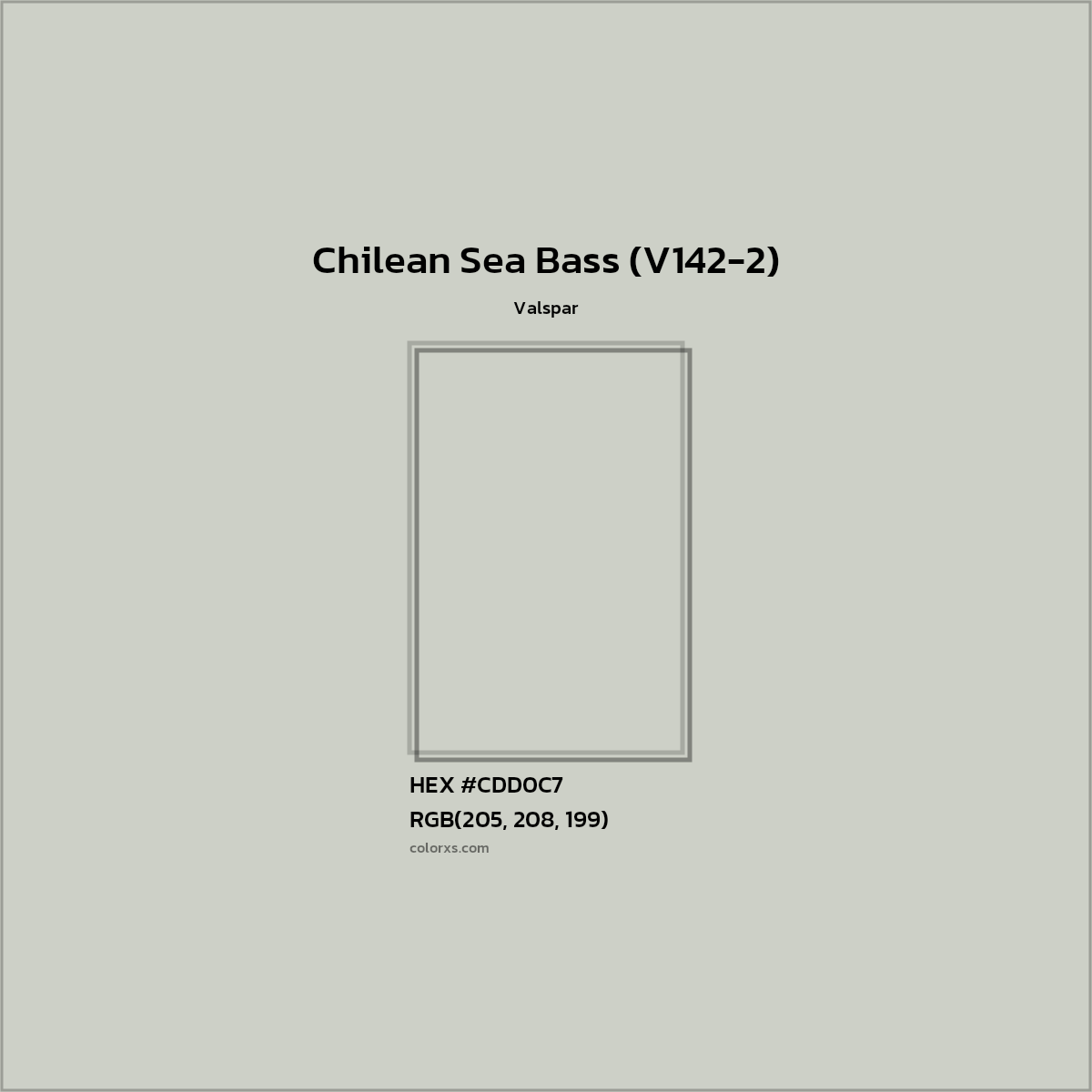 HEX #CDD0C7 Chilean Sea Bass (V142-2) Paint Valspar - Color Code