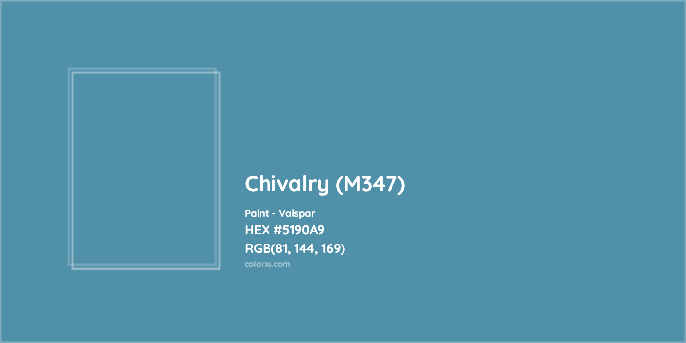 HEX #5190A9 Chivalry (M347) Paint Valspar - Color Code