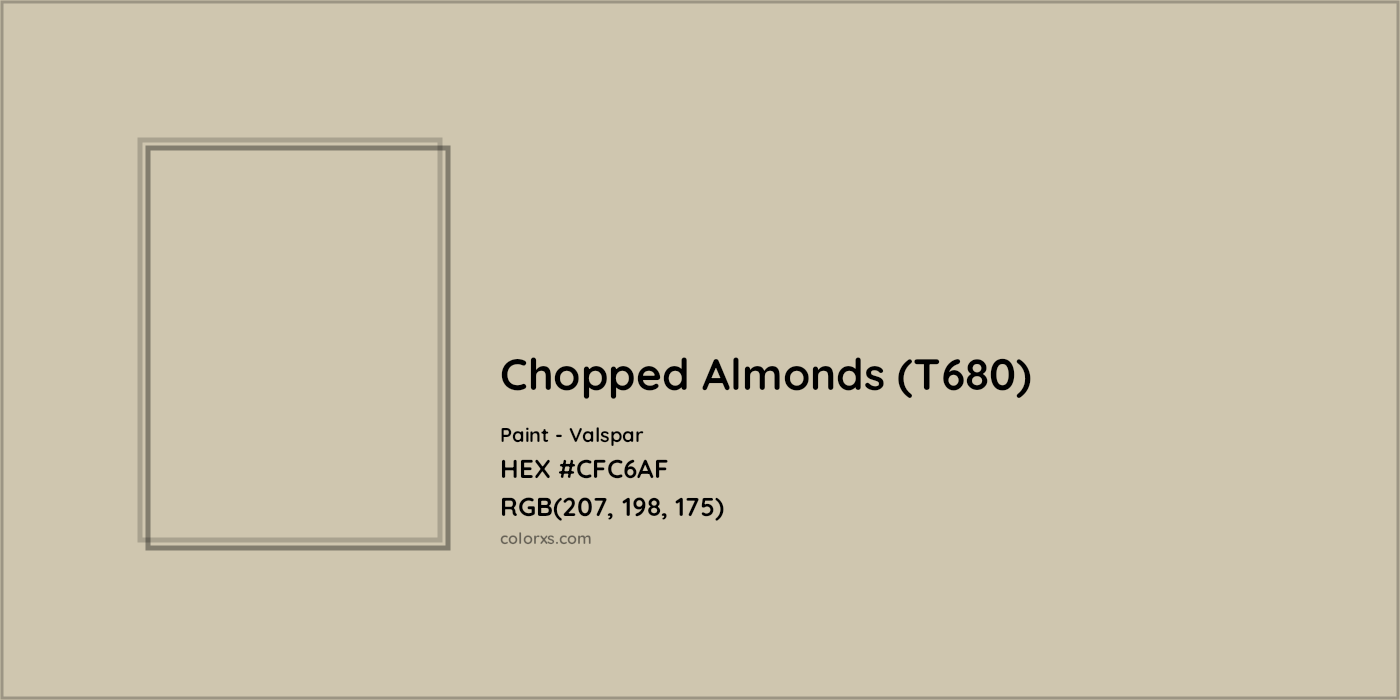 HEX #CFC6AF Chopped Almonds (T680) Paint Valspar - Color Code