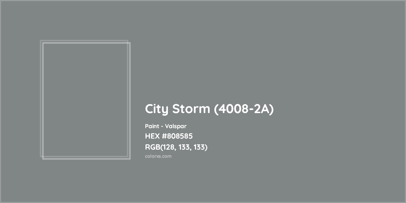 HEX #808585 City Storm (4008-2A) Paint Valspar - Color Code