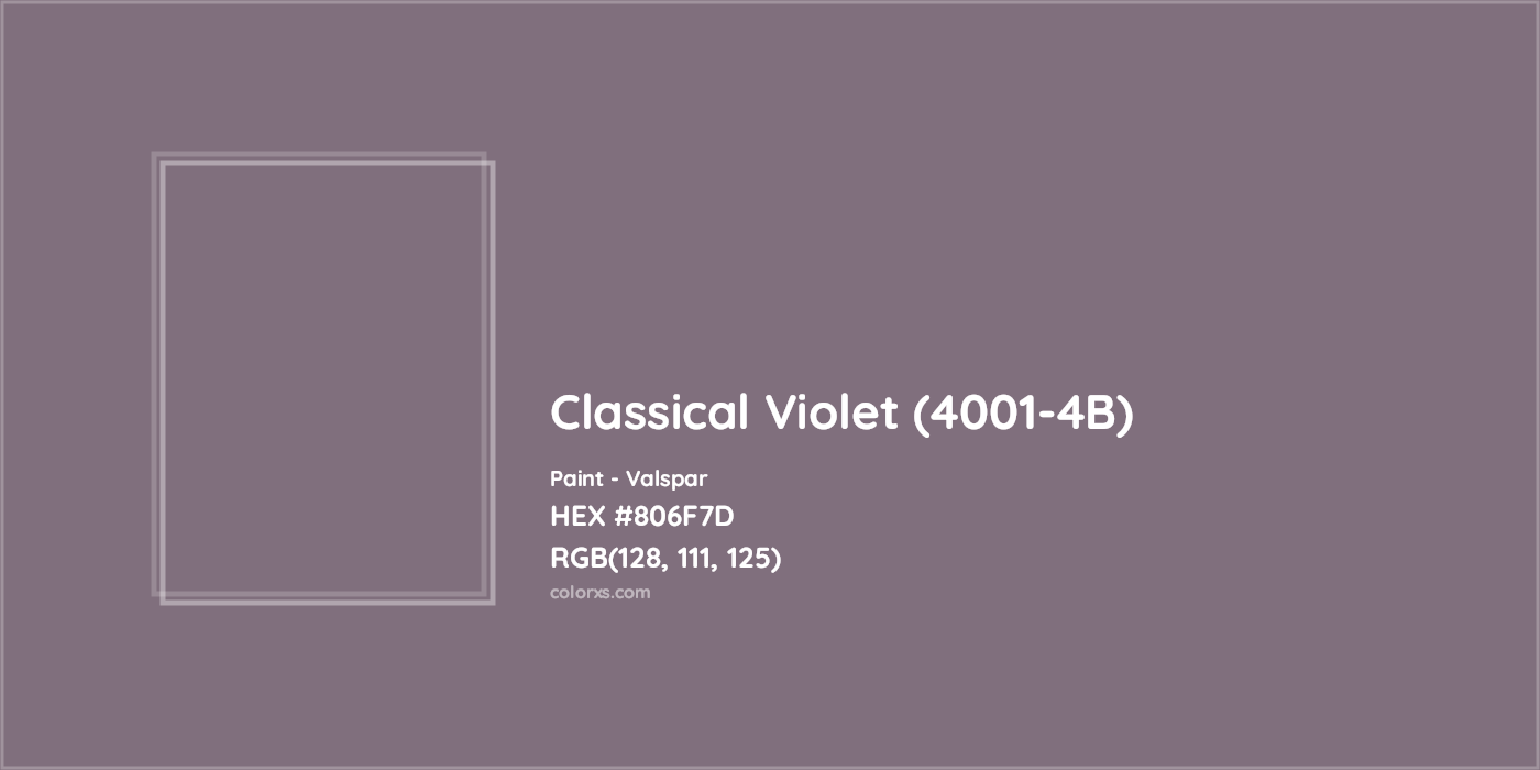 HEX #806F7D Classical Violet (4001-4B) Paint Valspar - Color Code