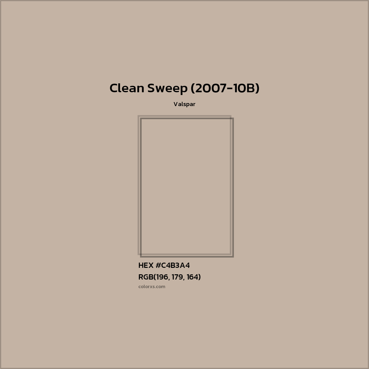 HEX #C4B3A4 Clean Sweep (2007-10B) Paint Valspar - Color Code