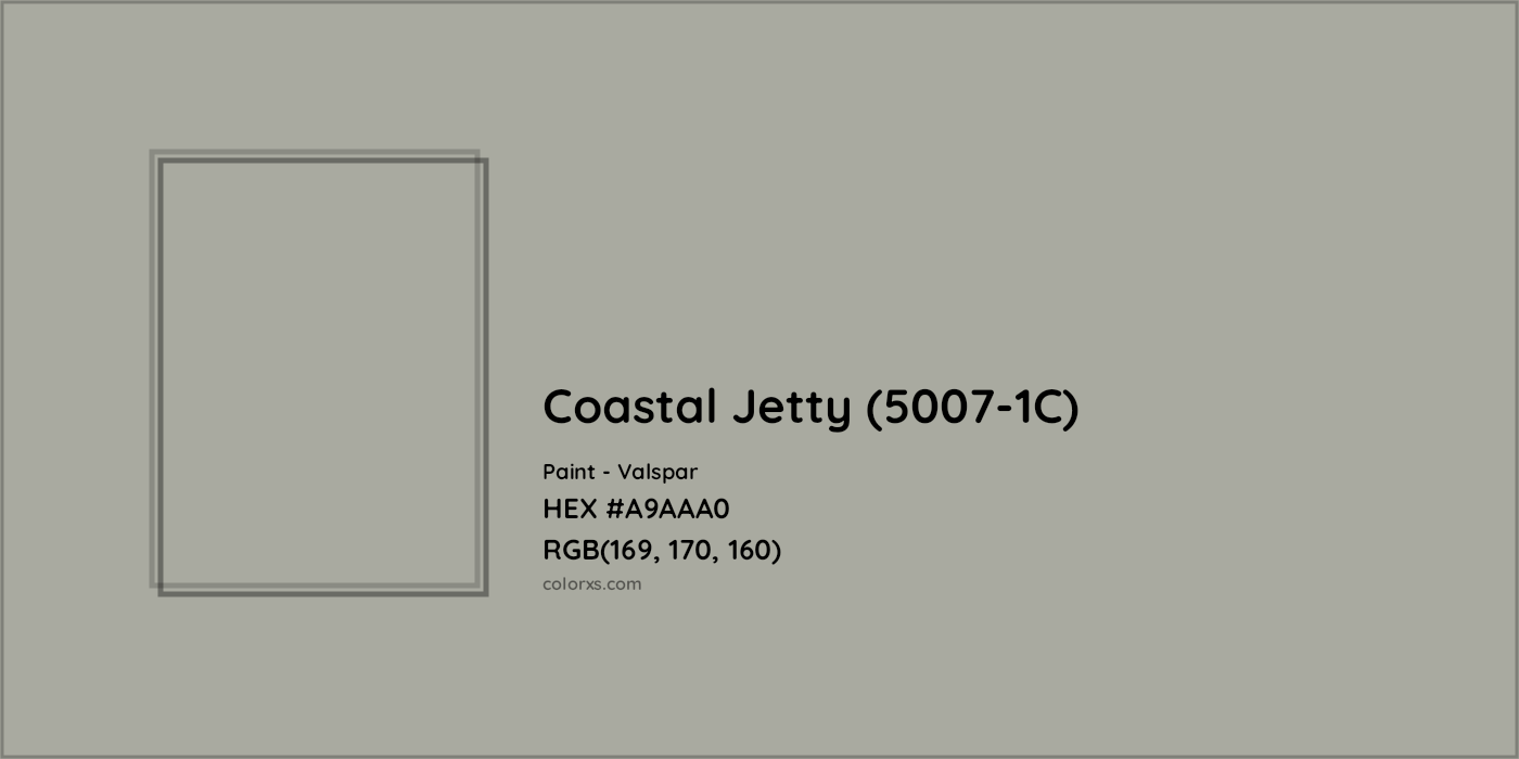 HEX #A9AAA0 Coastal Jetty (5007-1C) Paint Valspar - Color Code