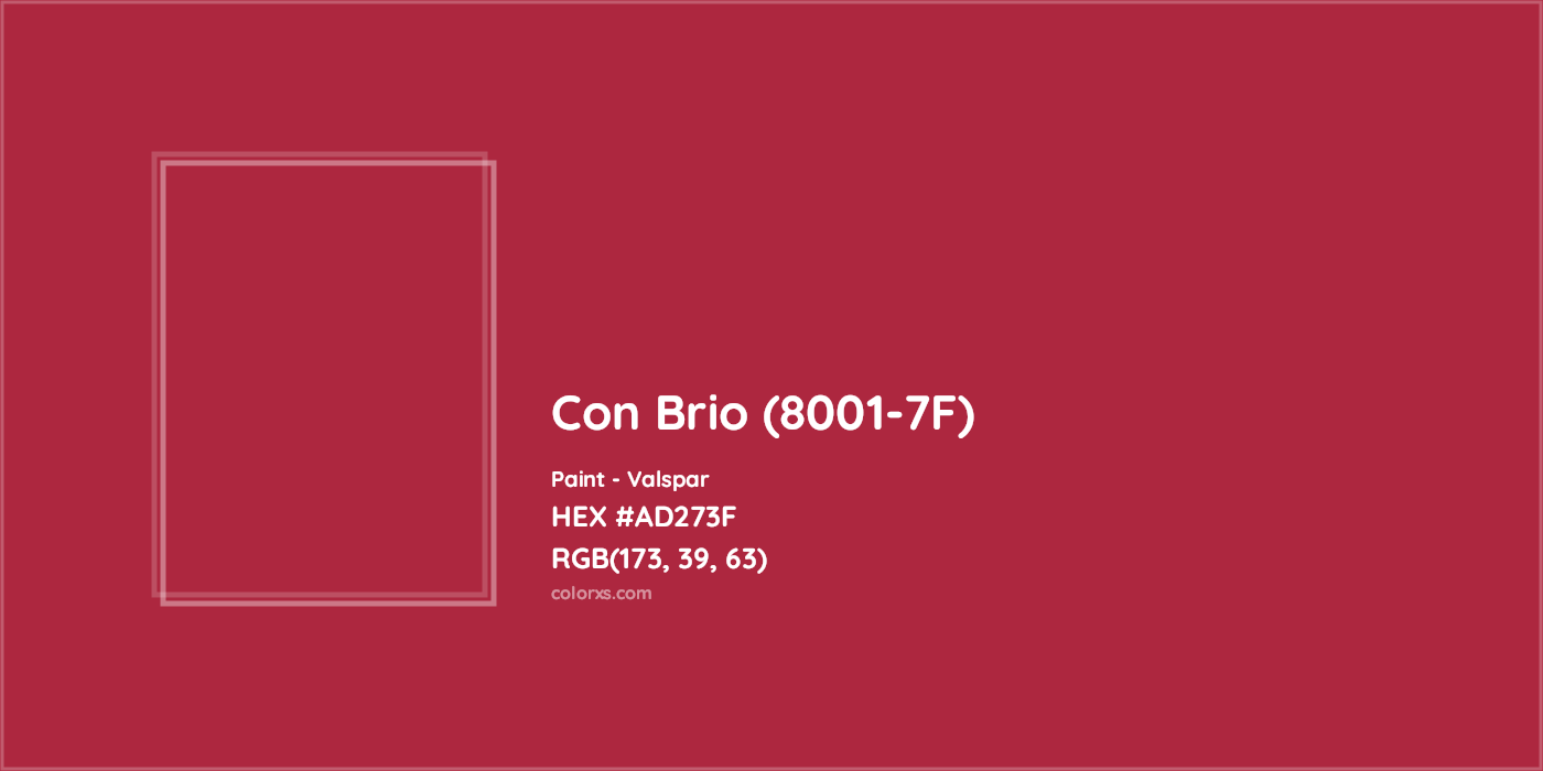 HEX #AD273F Con Brio (8001-7F) Paint Valspar - Color Code