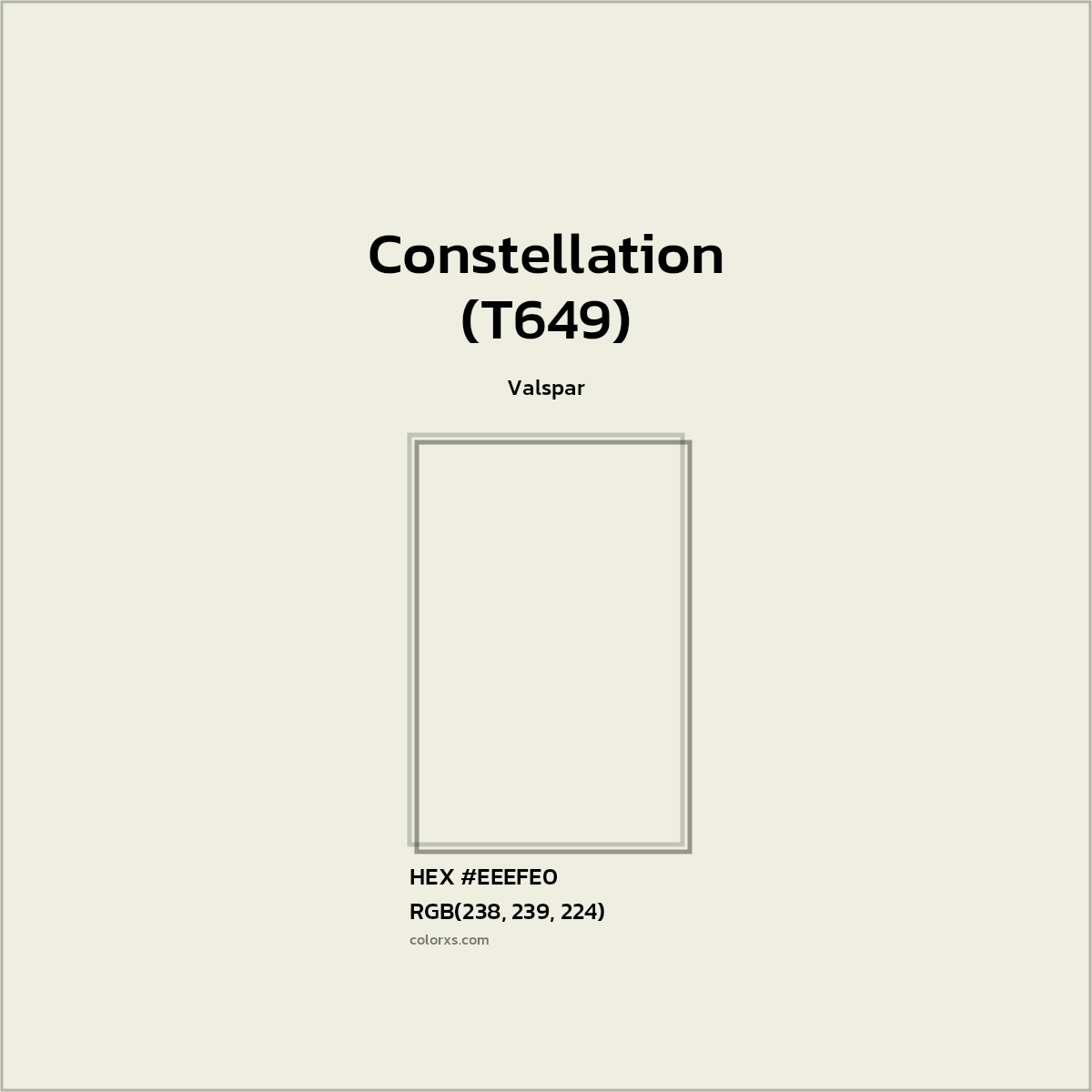 HEX #EEEFE0 Constellation (T649) Paint Valspar - Color Code