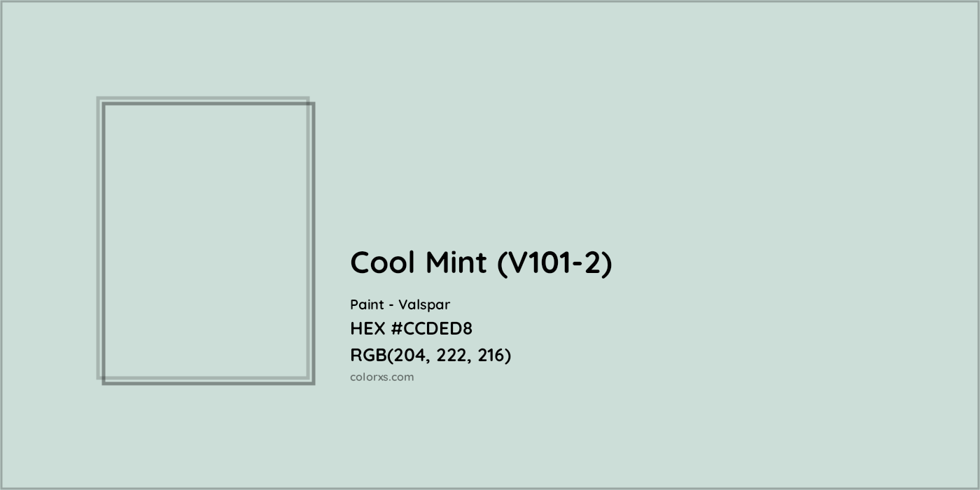 HEX #CCDED8 Cool Mint (V101-2) Paint Valspar - Color Code