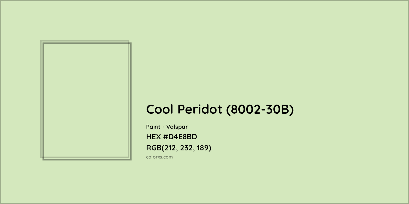 HEX #D4E8BD Cool Peridot (8002-30B) Paint Valspar - Color Code