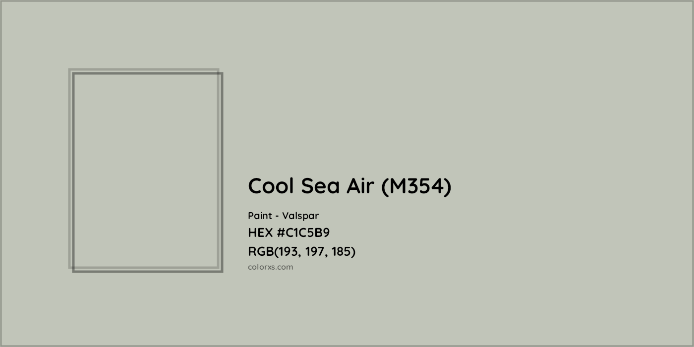 HEX #C1C5B9 Cool Sea Air (M354) Paint Valspar - Color Code