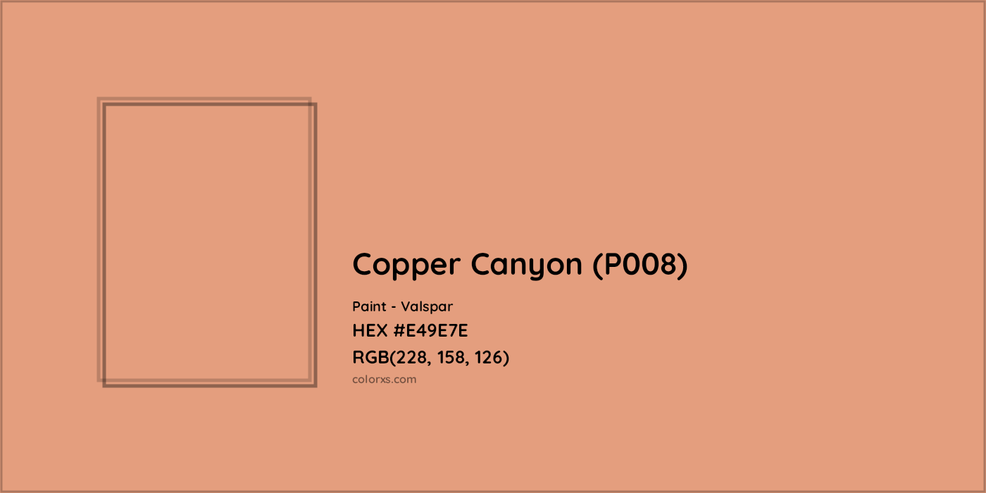 HEX #E49E7E Copper Canyon (P008) Paint Valspar - Color Code