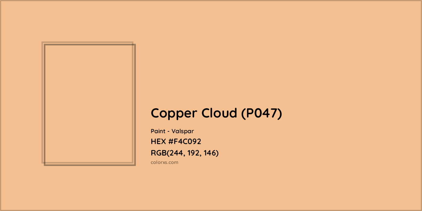 HEX #F4C092 Copper Cloud (P047) Paint Valspar - Color Code