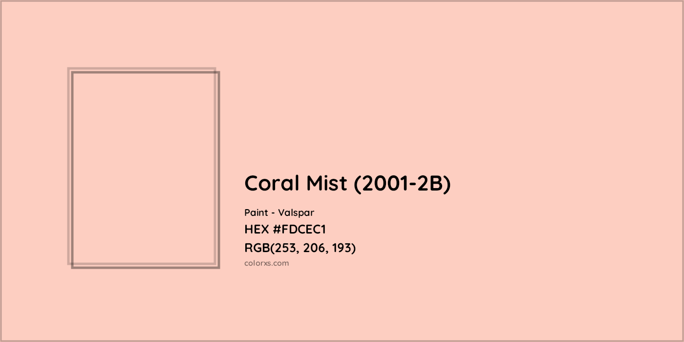 HEX #FDCEC1 Coral Mist (2001-2B) Paint Valspar - Color Code