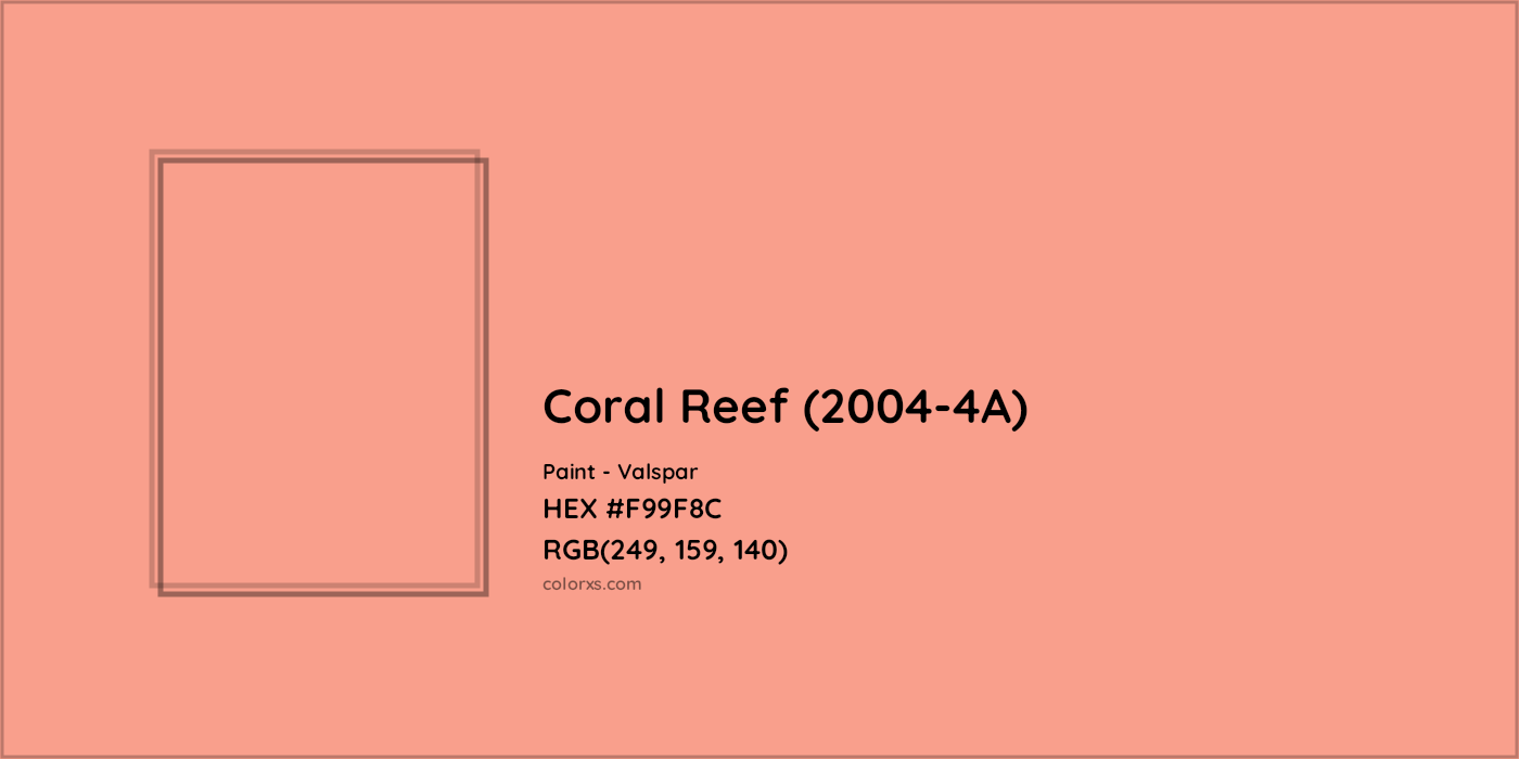 HEX #F99F8C Coral Reef (2004-4A) Paint Valspar - Color Code