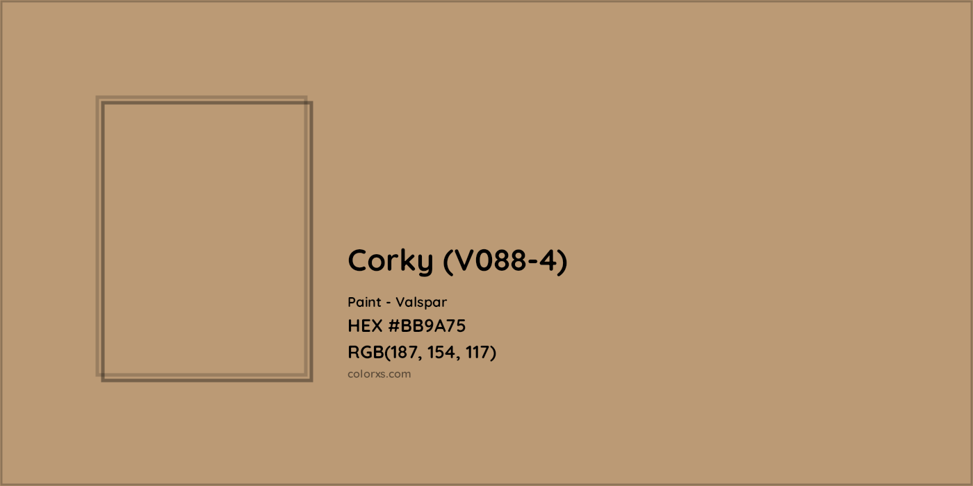 HEX #BB9A75 Corky (V088-4) Paint Valspar - Color Code