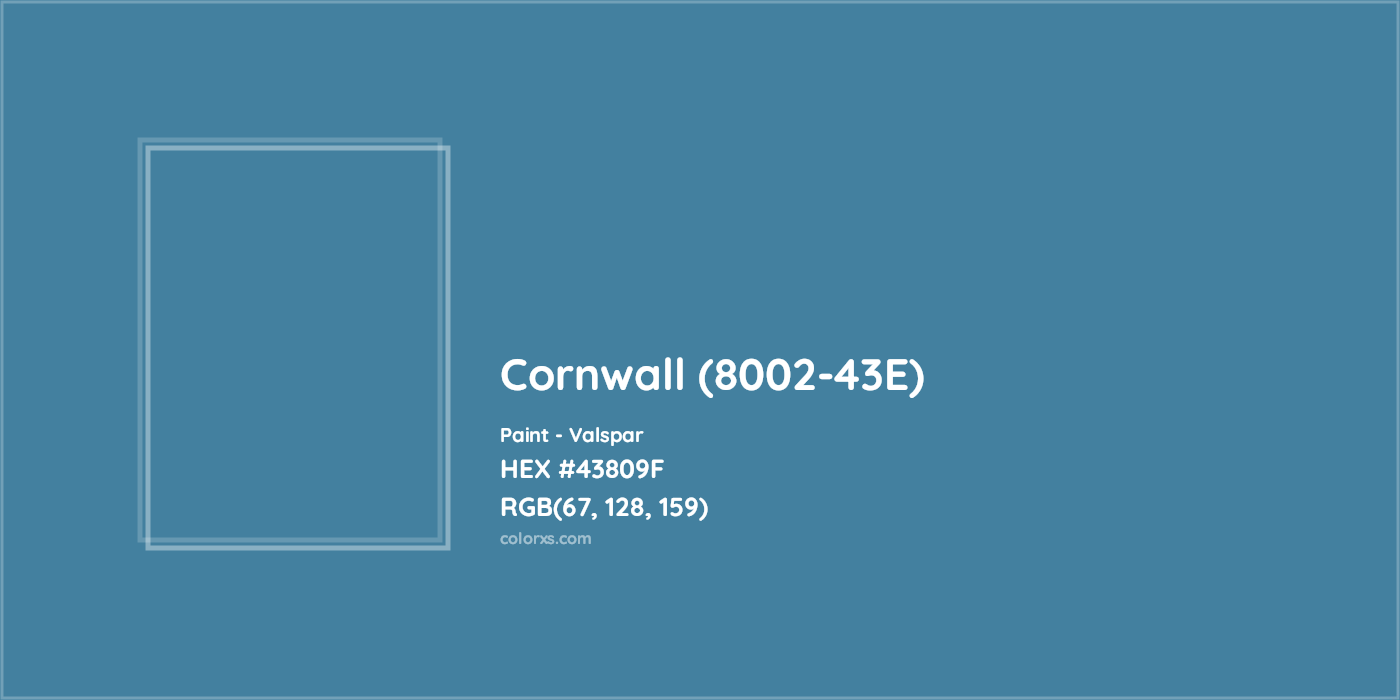 HEX #43809F Cornwall (8002-43E) Paint Valspar - Color Code