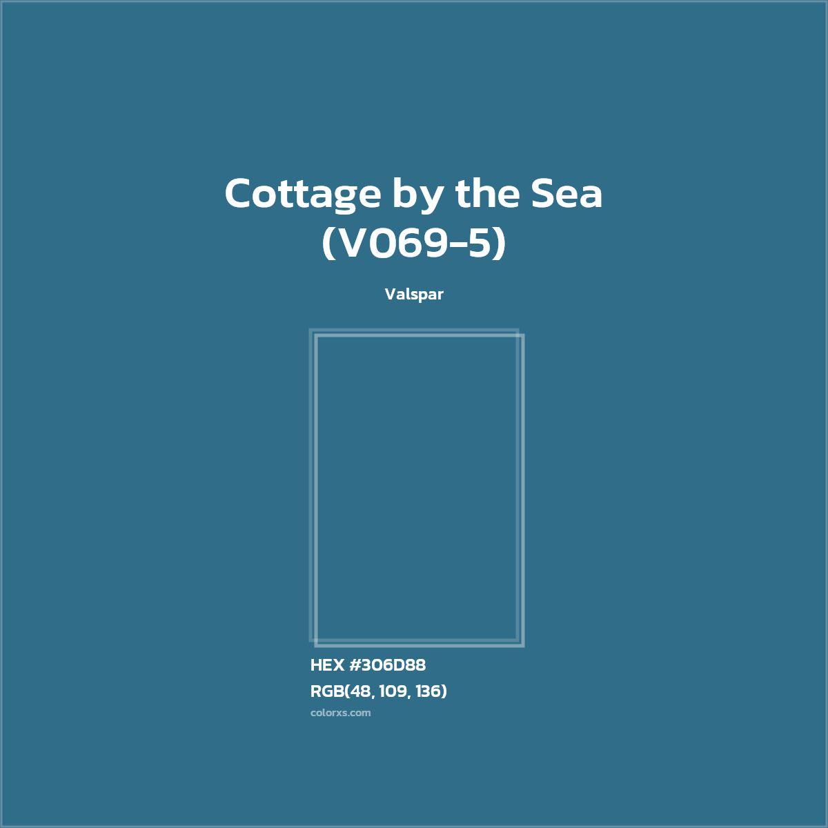 HEX #306D88 Cottage by the Sea (V069-5) Paint Valspar - Color Code
